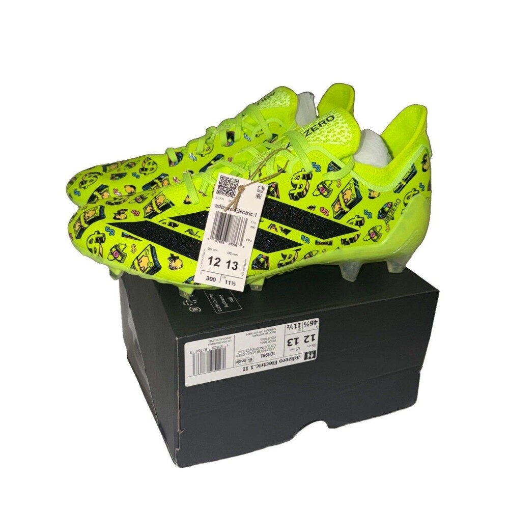 adidas Men’s Adizero Electric.1 II Play Money Football Cleats Lucid Lemon Sz 12